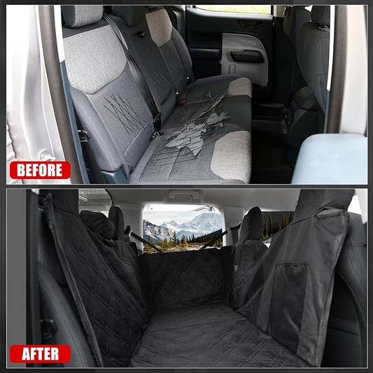 Mabett Dog Seat Covers for Ford Maverick 2025 2024 2023 2022 Accessories, Back Seat Hammock Extender for Pets Include Door Sides and Headrests Protection-Hard Bottom Support 600D Oxford Cloth