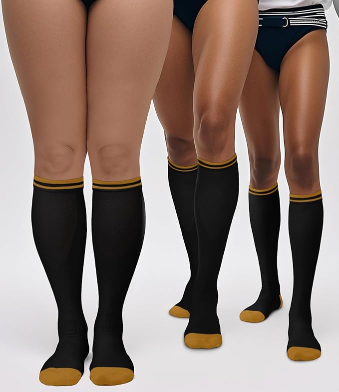 FuelMeFoot 3 Pack Copper Compression Socks - Compression Socks Women & Men Circulation - Best for Medical,Running,Athletic