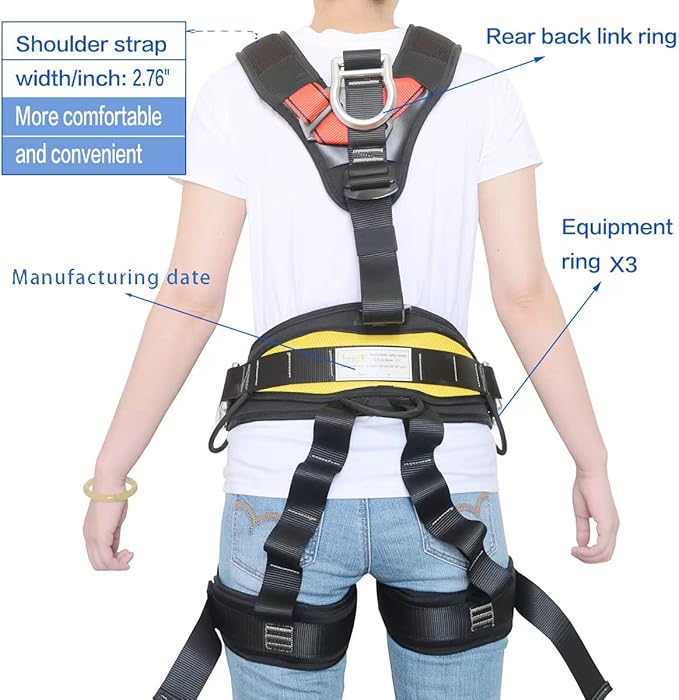HeeJo Climbing, Safety Safe Seat Belt for Outdoor Tree Climbing, Outward Band Expanding Training Large Size,Climbing Gear