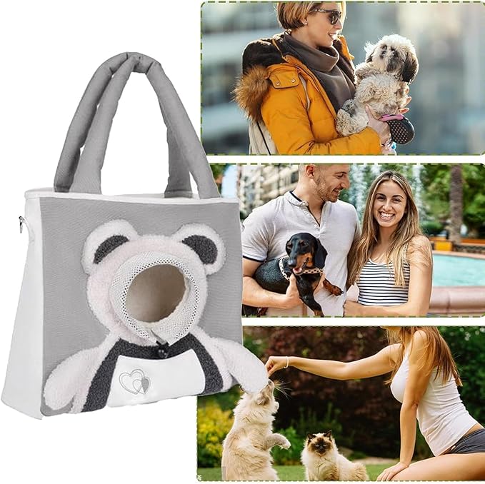 Pet Carrier Shoulder Bag, Canvas Soft Pet Travel Tote with Adjustable Strap & Breathable Mesh, Hands-Free Crossbody for Outdoor Walking/Vet Visits