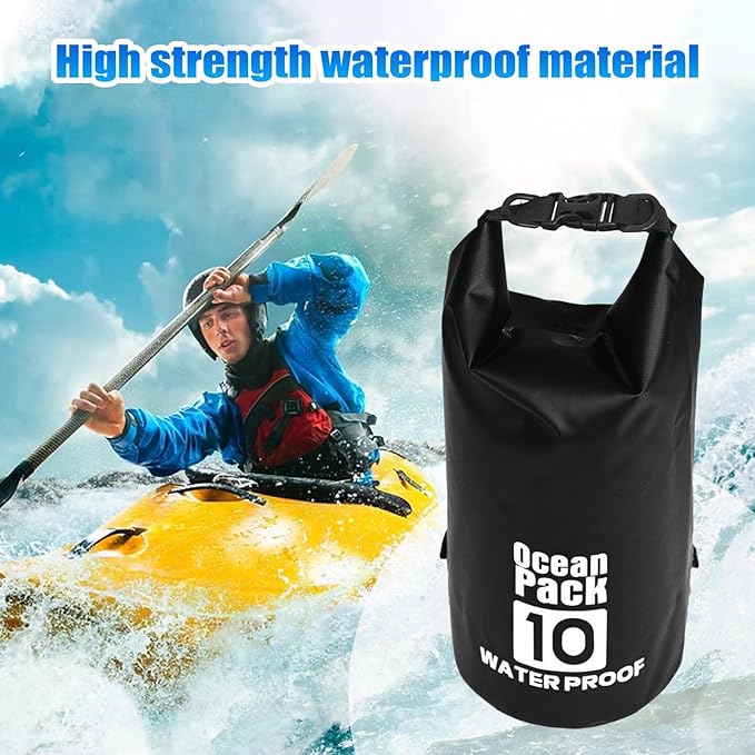 Roll Top Dry Bag - Floating Dry Sack, Lightweight Waterproof Pouch, Tight Closure with Detachable Shoulder Belt, Outdoor Activities for Hiking Camping Swimming Fishing Boating