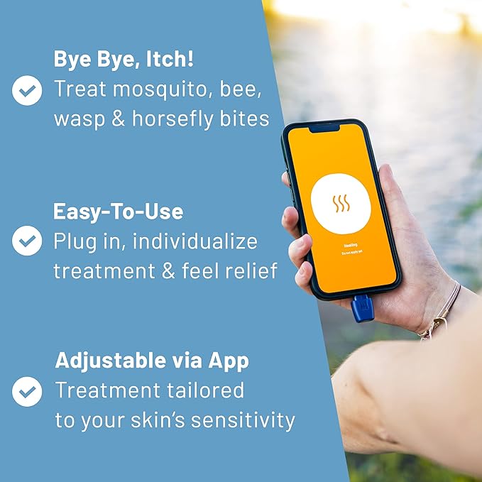 heat it - Smartphone-Powered Insect Bite Healer - Chemical-Free Relief from Itching & Pain just with Concentrated Heat - for iPhone 15/16/17 & Android (USB-C Port)