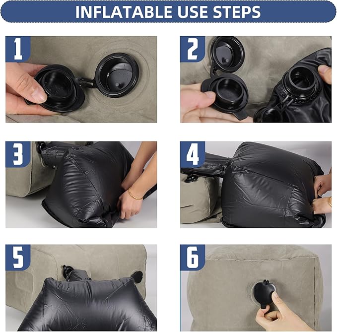 Inflatable Foot Rest Pillow for Air Travel Airplane Foot Rest Pillow Adjustable Height Leg Pillow Bed for Kids Toddler Suitable for Car,Train,Office Travel