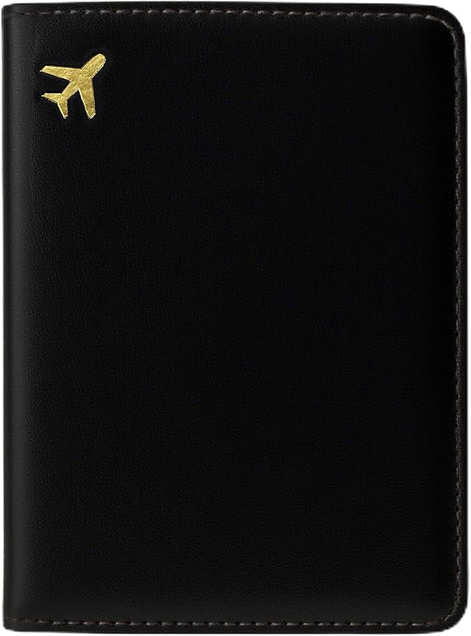 PU Leather Passport Holder Covers Case, Waterproof Rfid Blocking Travel Wallet Passport Holder(Black)