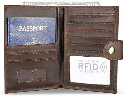 RFID Blocking Passport Wallet Travel Passport Holder Cover for Men and Women