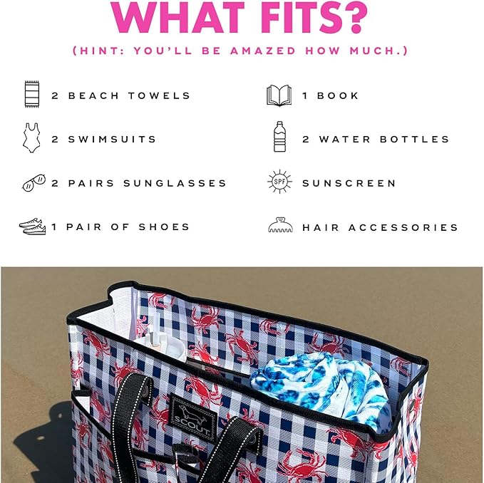 SCOUT Ben Pocket Tote - Large Multi-Use Tote Bag for, Nurses, Teachers, and Moms, 5 Pockets for Organizing, Breakaway Zipper