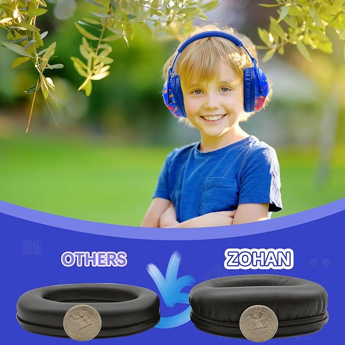 ZOHAN EM030 Kids Ear Protection, Noise Cancelling Headphones Ear Muffs for Autism Sensory, Safety Noise Reduction Hearing Protection for Monster Truck/Concerts/Fireworks/Air Shows