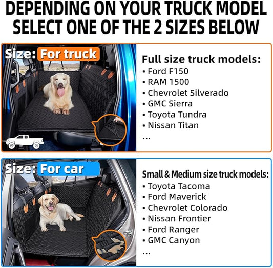 Truck Dog Seat Cover Back Seat,Back Seat Extender for Truck,Dog Hammock,Hard Bottom Car Seat Cover,Pet Seat Cover for F150/RAM1500/Silverado