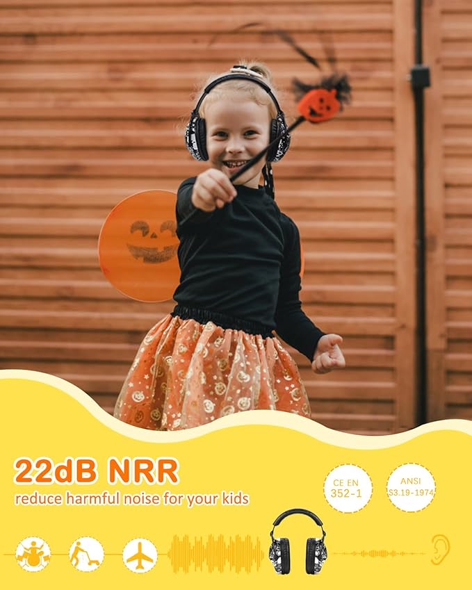 ZOHAN EM030 Kids Ear Protection, Noise Cancelling Headphones Ear Muffs for Autism Sensory, Safety Noise Reduction Hearing Protection for Monster Truck/Concerts/Fireworks/Air Shows