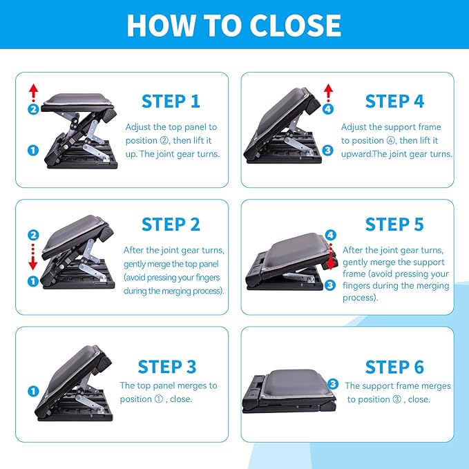 Scalebeard Foot Rest for Under Desk at Work,Height Adjustable Infinite Angle Under Desk Footrest,Ergonomic Foot Stools for Under Office Desk, Height Up to 10.6", Large 15.75" x 12.4" Panel