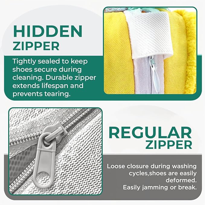 GUIVA Shoe Washing Machine bag - Durable Shoe Laundry Bags for Washing Machine, Washer Bags with Zipper & Mesh Protection - Reusable Sneaker Wash Bags for Cleaning - Pack of 2