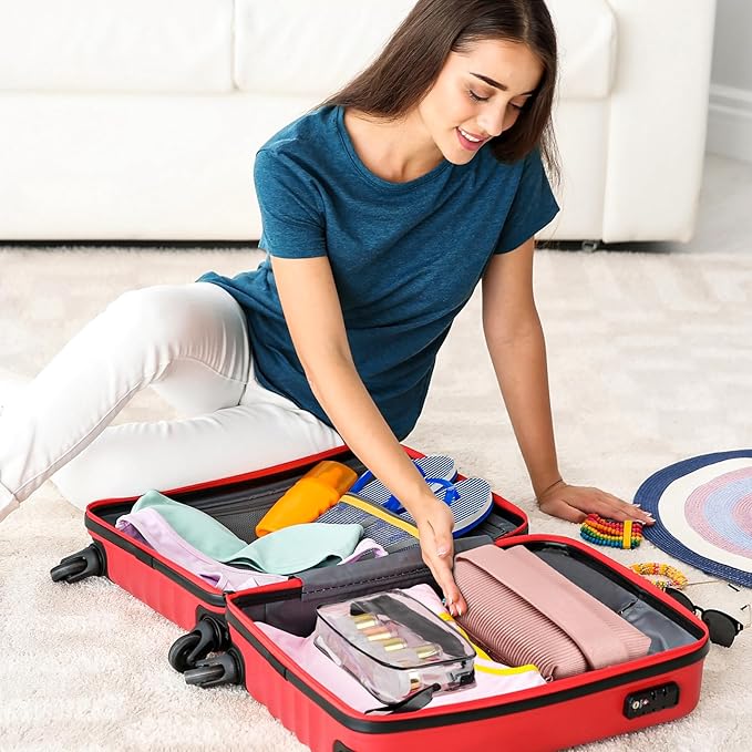 30 Pack TSA Approved Glass Travel Skincare Containers, 1.3/1/0.7/0.3oz Refillable Traveling Size Containers with Pump, Jars & Essential Oil Bottle in Clear Zip Bag, Leak-Proof for Creams & Liquids