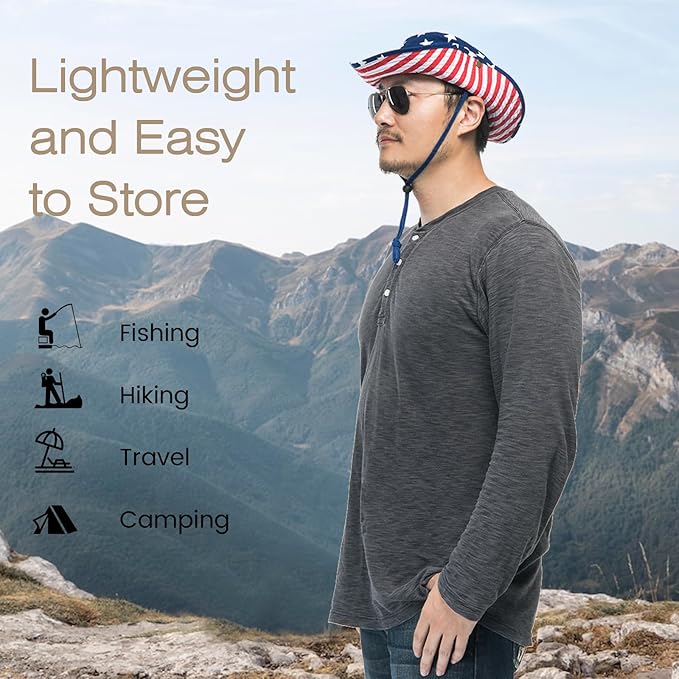 Bucket Hat Wide Brim UV Protection Sun Hat Boonie Hats Fishing Hiking Safari Outdoor Hats for Men and Women