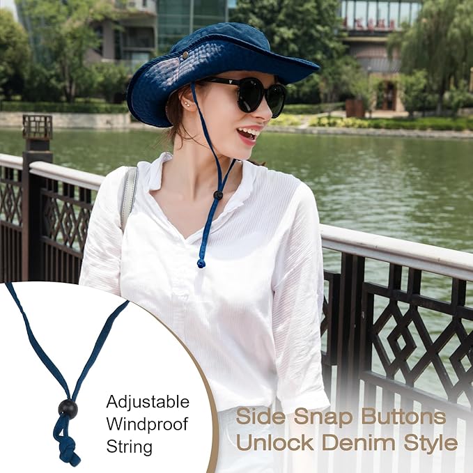 Bucket Hat Wide Brim UV Protection Sun Hat Boonie Hats Fishing Hiking Safari Outdoor Hats for Men and Women