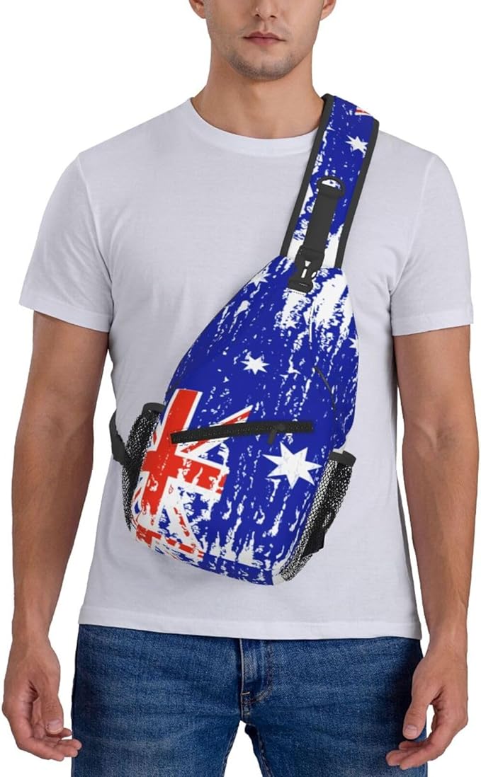 Australian Flag Sling Bag Multipurpose Crossbody Sling Backpack Travel Cycling Hiking Shoulder Bag For Women Men