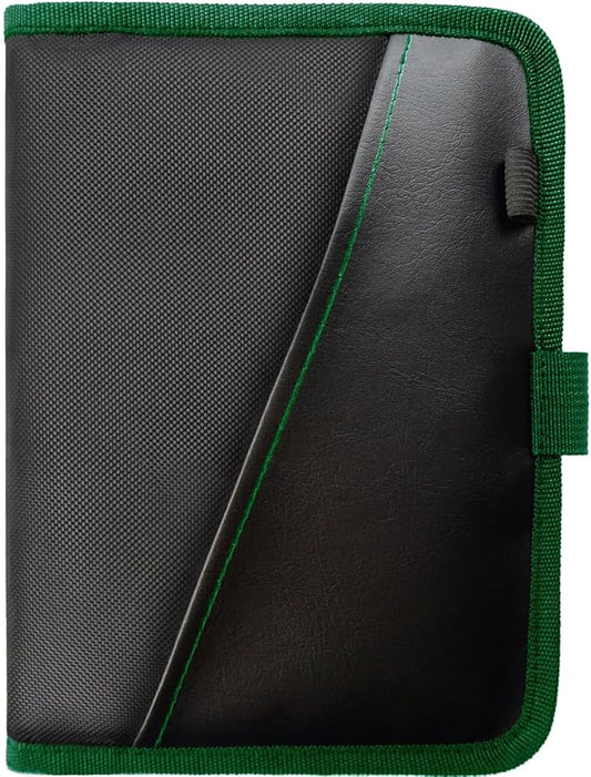 Glove Box Compartment Organizer - Car Document Holder - Owner Manual Case Pouch - Vehicle Storage Wallet for Registration & Insurance Card - Premium Auto Paperwork Holder - Log Book included - Green