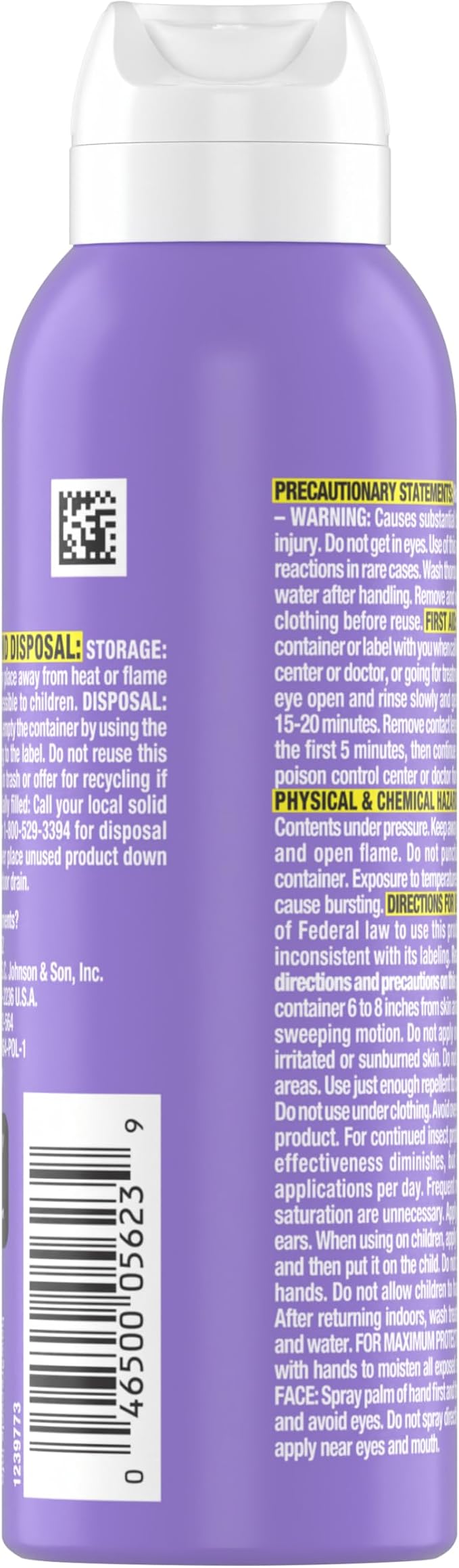 OFF! Clean Feel Insect Repellent Aerosol with 20% Picaridin - Long-Lasting DEET-Free Protection from Mosquitoes, Fragrance-Free Pest Control for Ticks & Flies, Camping, Travel Size Bug Spray - 2.5 oz