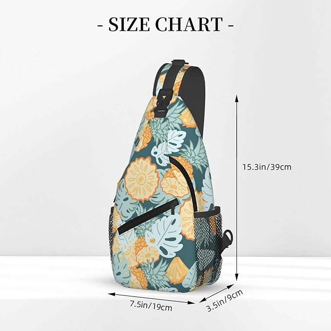 Hawaii Tropical Palm Sling Backpack Crossbody Bag Casual Chest Bags Travel Hiking Daypack Shoulder Bag for Women Men