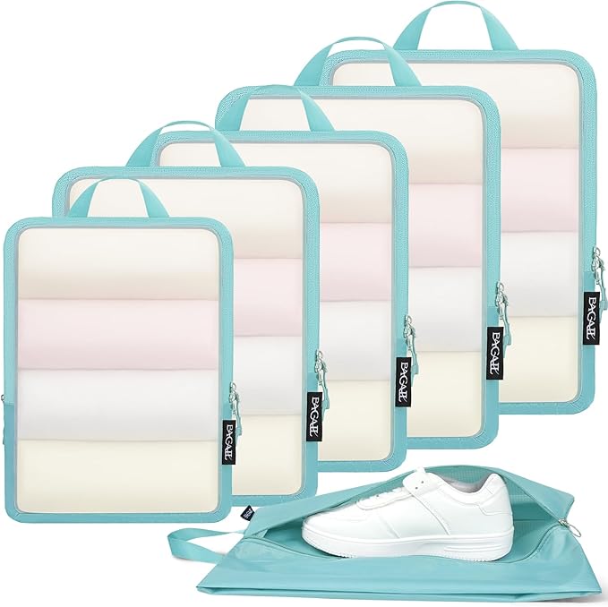 BAGAIL 6 Set Ultralight Compression Packing Cubes Packing Organizer for Travel Accessories Luggage Suitcase Backpack