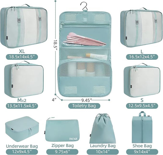 BAGAIL 6 Set/8 Set/10 Set Packing Cubes Various Sizes Packing Organizer for Travel Accessories Luggage Carry On Suitcase