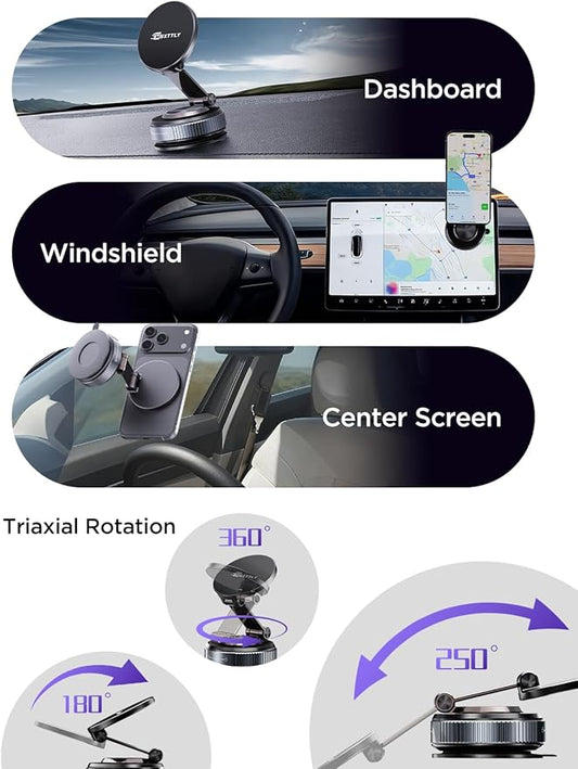Car Phone Holder Magnetic Phone Mount for Car 360°Adjustable 2026 Phone Holders for Your Car Travel Gifts Cell Phone Car Mount Compatible for iPhone 17 Pro Max 16 15 14 13 12 Air Plus