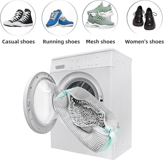 2-Packs Shoe Washing Bag for Washing Machine, Shoe Cleaning Bag for All Shoe Types,Laundry Shoe Bag for Washer and Dryer (glay)