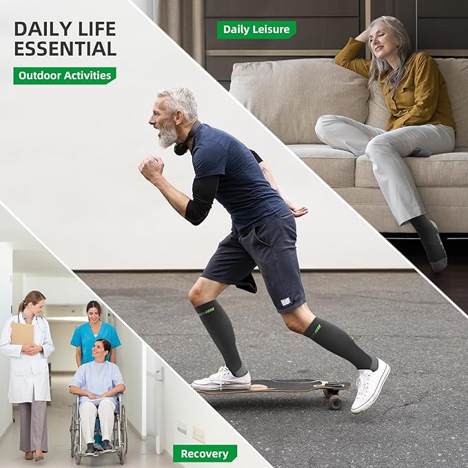 Medical Compression Socks Men Women 3 Pairs, Compression Stockings 20-30mmHg for Relieving, Recovery