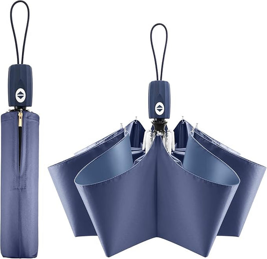 FDJASGY UV Sun Umbrella Compact Folding Travel Umbrella Auto Open Close Compact Folding Rain Umbrellas for Women Men Blocking UV 99.98%