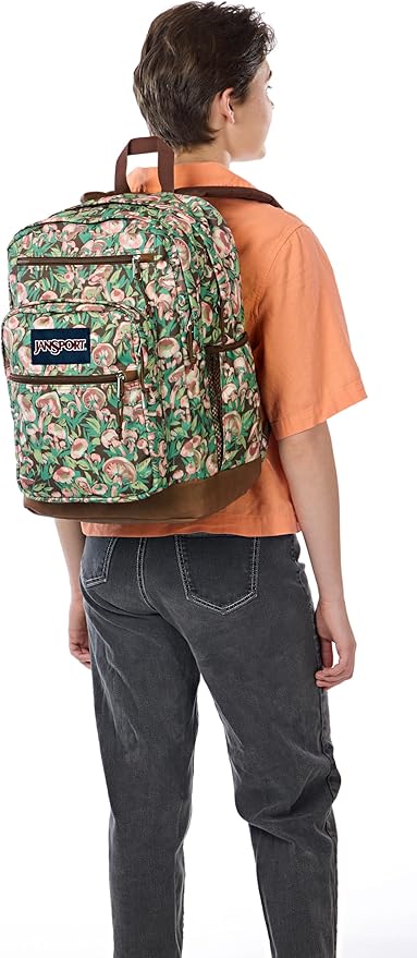JanSport Cool Backpack with 15-inch Laptop Sleeve, Large Computer Bag Rucksack with 2 Compartments, Ergonomic Straps, Painterly Mushrooms