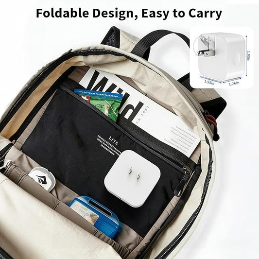 40W Wall Charger with 60W Max,1Pack Foldable Plug & 10FT USB C-C Cable,Quick Charger Adapter Suitable for Devices with Type-C Interfaces,Compatible with 17/ Air/Pro Max/16/15/Pro/Tablet/Earphones