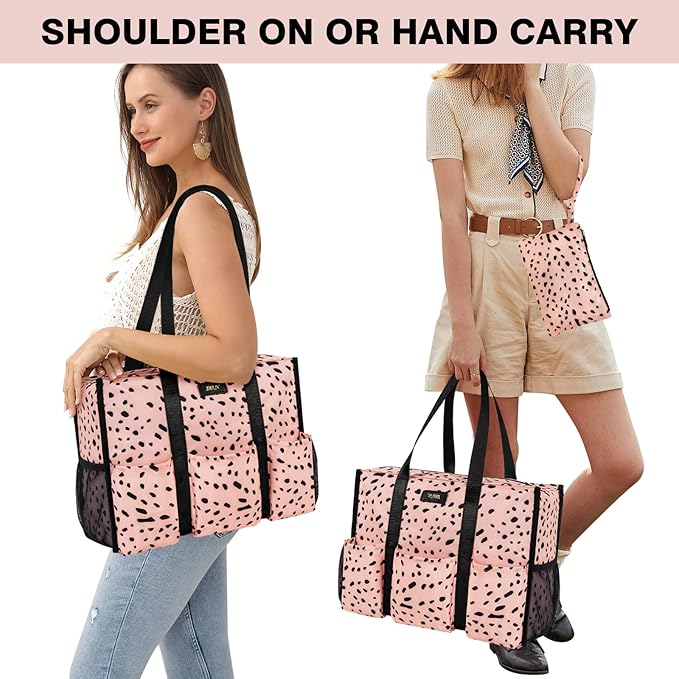 IBFUN Utility Tote Bag with 14/24 Pockets Zip Top Teacher Tote Bag for Teacher/Work Women