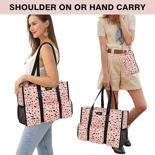 IBFUN Utility Tote Bag with 14/24 Pockets Zip Top Teacher Tote Bag for Teacher/Work Women