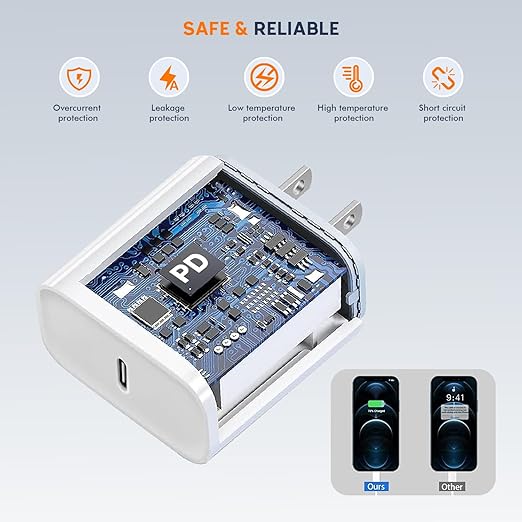 Charge for iPhone 16/15 Charger,Fast Charging iPhone 16/15 2Pack Type C Wall Charge Adapter USB C Charger Block 6FT USB-C to C Woven Cable for Apple iPhone 16 Pro Max/iPhone 15 Plus,iPad Pro/Air/Mini