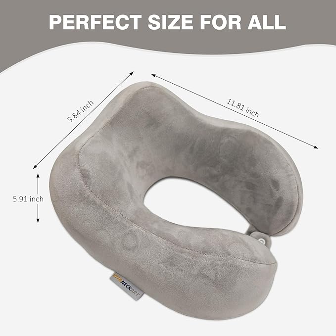 Hump Ultra-Soft Travel Pillow, High-end Memory Foam Neck Pillow, Double Support for Neck, Head and Chin, 360° Ergonomic Design Full Neck wrap Pillow, Suitable for Office, Airplane and car