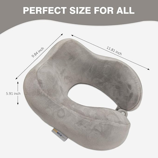 Hump Ultra-Soft Travel Pillow, High-end Memory Foam Neck Pillow, Double Support for Neck, Head and Chin, 360° Ergonomic Design Full Neck wrap Pillow, Suitable for Office, Airplane and car
