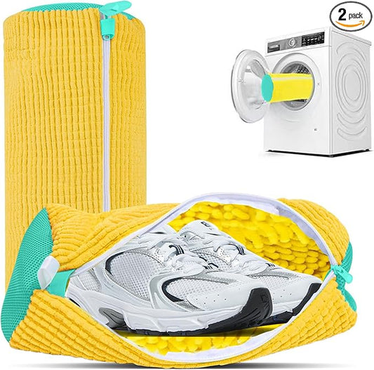 Shoe Bag for Washing Machine 2PCS, Reusable Laundry Shoe Bag for Washer & Dryer-Durable, All-Round Protection for Sneakers, Trainers, Casual Shoes