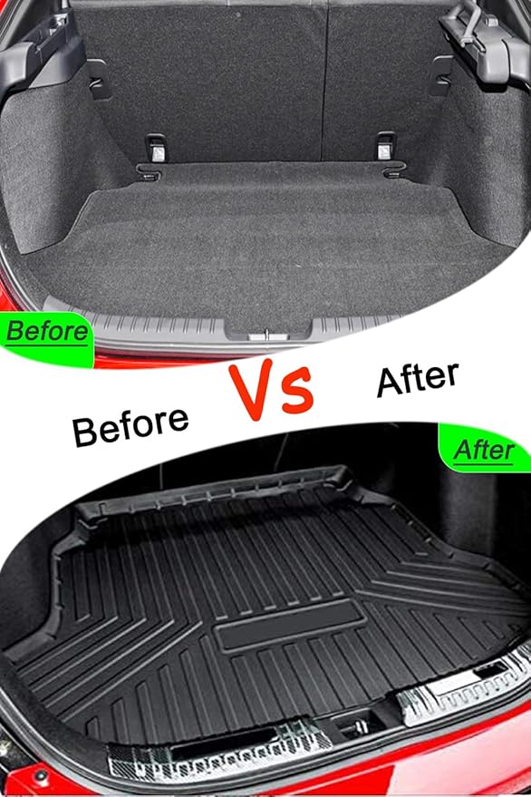 Civic Hatchback Cargo Mat - Compatible with 2017-2021 Models，All Weather Rear Cargo Liners Trunk Tray Floor mats，3D Tech Waterproof Durable Odorless,Non Sport/Sport Touring/SI/ST/Type R Model