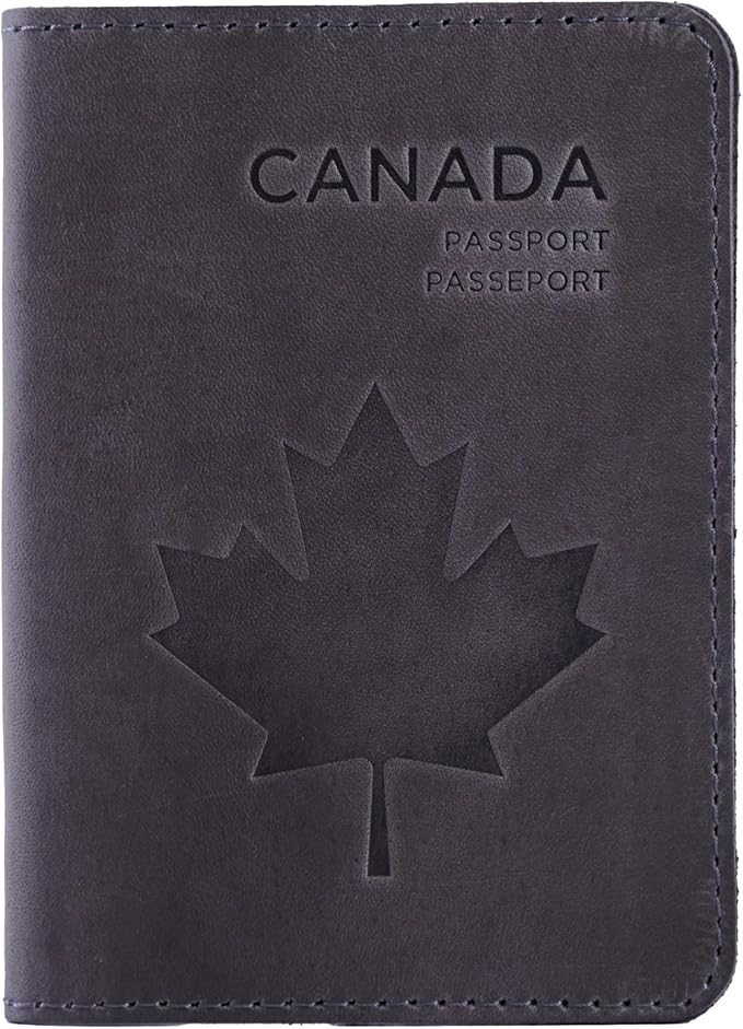 INCARNE Passport Cover - Travel Passport Wallet - Leather Passport Holder for Men Women Family with Card Slots & Note Compartmen - Sleeve Protector - Genuine Leather - Vintage Gray