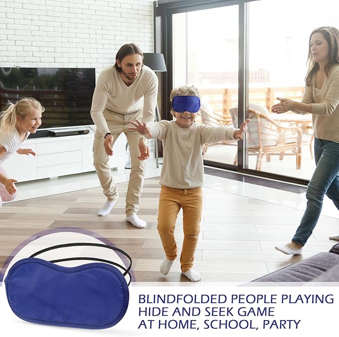 Tarpop 200 Pcs Eye Mask Sleeping Blindfold Eye Cover with Adjustable Strap for Games Party Team Building Travel Individually Wrapped Sleep Mask for Women Men(Blue)