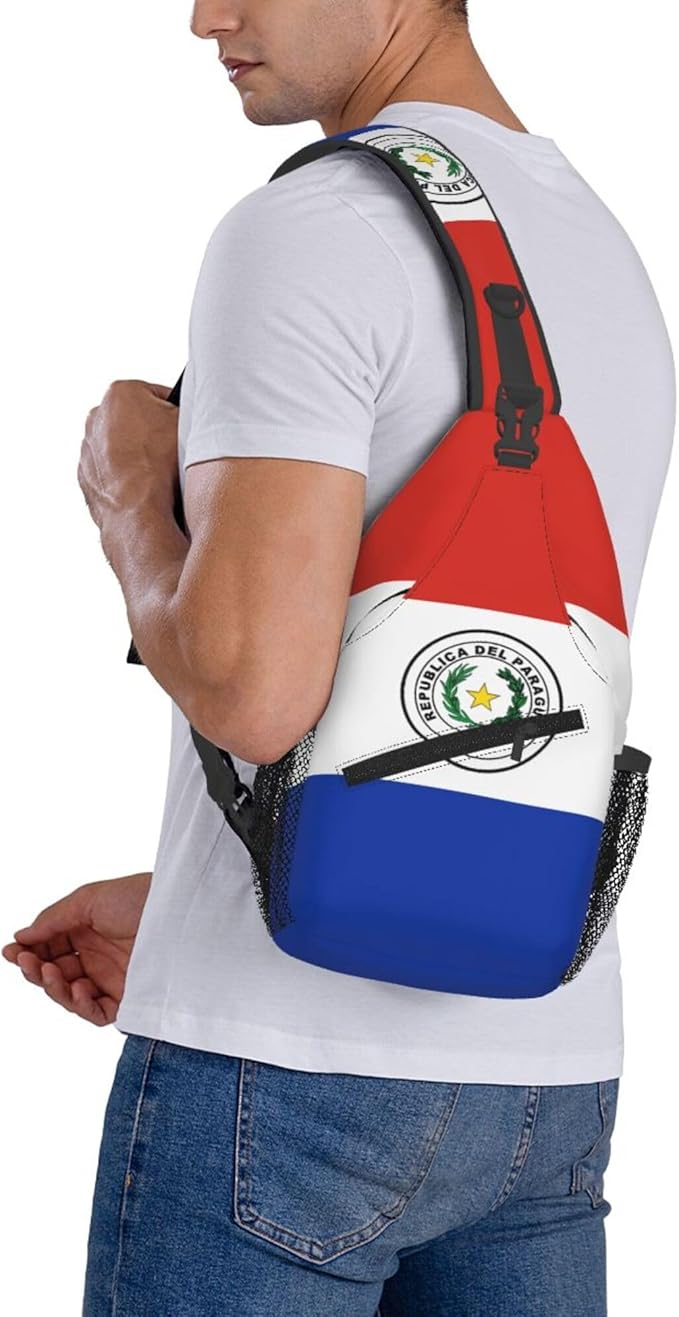 GJXFLSY Paraguay Flag Sling Backpack Crossbody Bag Casual Chest Bags Travel Hiking Daypack Shoulder Bag for Women Men