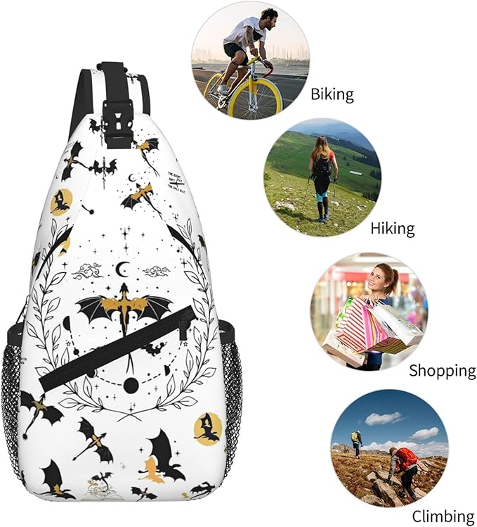 Fourth Dragon Wing Crossbody Bag Trendy Sling Bag Bakpack Casual Chest Bags Daypack For Hiking Walking Travel Running(2)