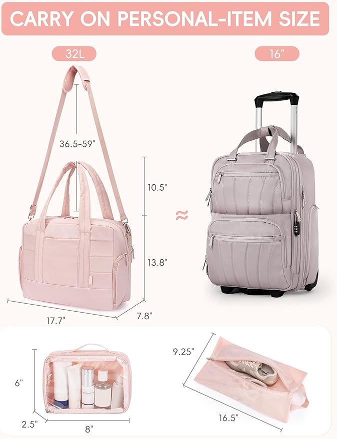 CLUCI Weekender Travel Bag for Women Puffer Tote Bag Carry On Duffle Overnight Bags with Shoe Compartment