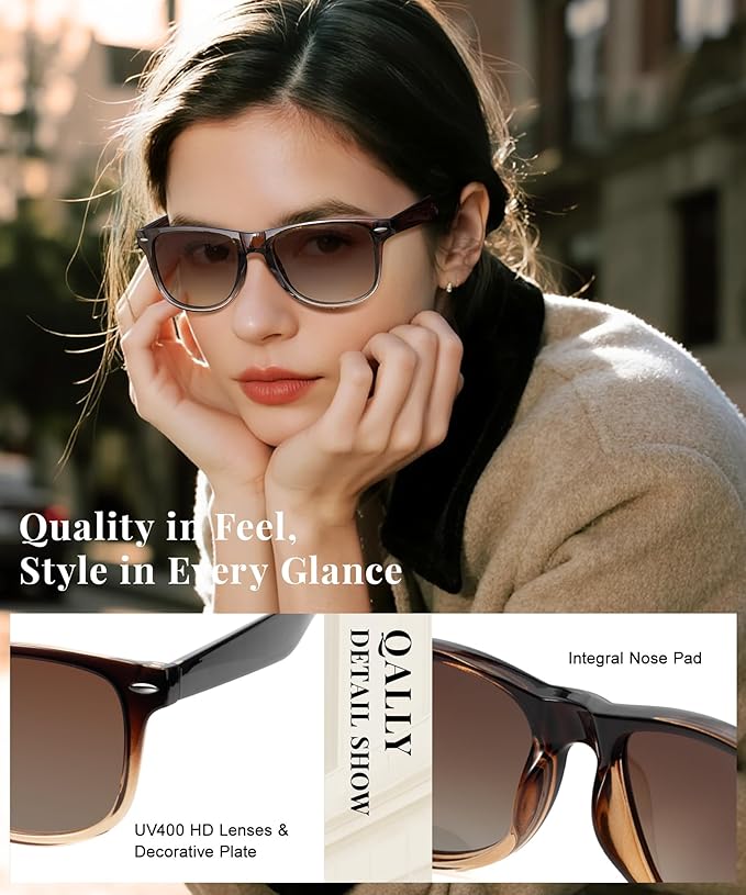 Sunglasses Womens Men Polarized UV400 Protection Trendy Classic Retro Square Mirrored Womens Sunglasses 3 Pack
