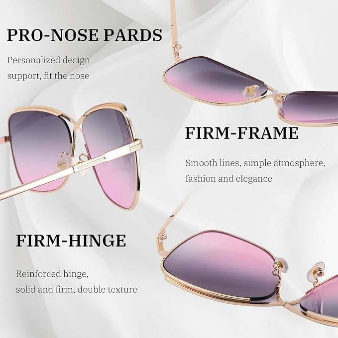 FEISEDY Womens Cute Sunglasses Oversized Butterfly X Shape Design Cateye Lady Sunglasses B2738