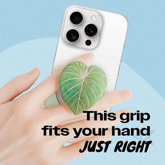 OnTheGrip Compatible with Magsafe Magnetic Cute Acrylic Tropical Leaf Design Collapsible Mobile Phone Grip Stand Holder for Smartphone Tablet Cell Phone Accessory (Gloriosum)