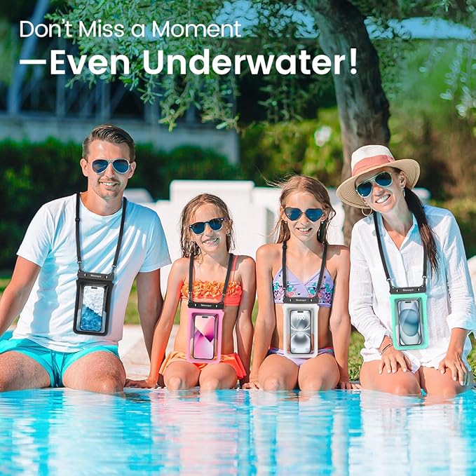 Niveaya Double Space Waterproof Phone Pouch - 2 Pack, Waterproof Phone Lanyard Case with iPhone 16/15/14/13/12 Pro Max up to 8.3", Phone Dry Bags for Vacation Beach Pool Kayak Cruise Travel Essentials