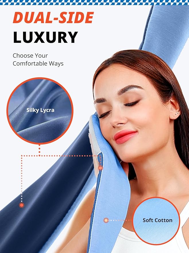 Sleep Mask, Eye Mask for Sleeping, Upgrade Ultra-Soft Blackout Eye Cover for Women Men, Wider Adjustable Strap for Side Sleeper, Travel, Nap, Yoga, Relief Eye, Blue