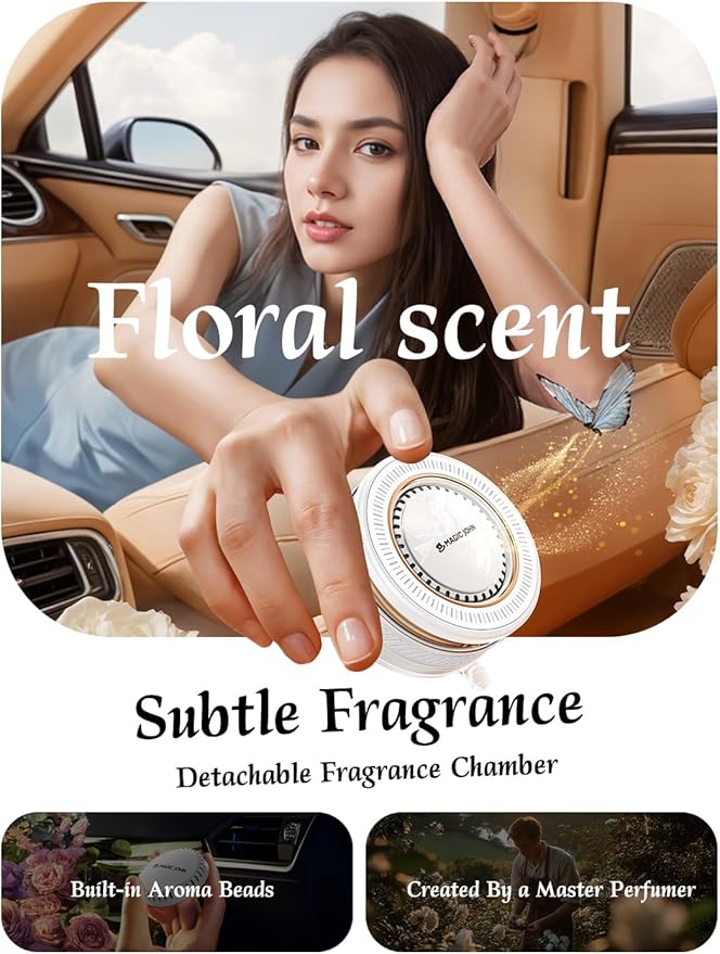 MAGIC JOHN Car Phone Holder for Magsafe [2-in-1 Fragrance Diffuser & Magnetic Phone Holder] 360° Adjustable Car Phone Mount, Phone Holders for Your Car for iPhone 17 Pro Max 16 15 14 13 12 Air Plus
