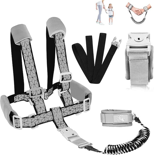 Toddler Leash for Walking, Toddler Safety Harnesses Leashes, Safety Harness with Lock for Kids, Anti Lost Wrist Link for Toddlers ，Upgrade with Reflective Tape Liner（6.5ft）for Kids