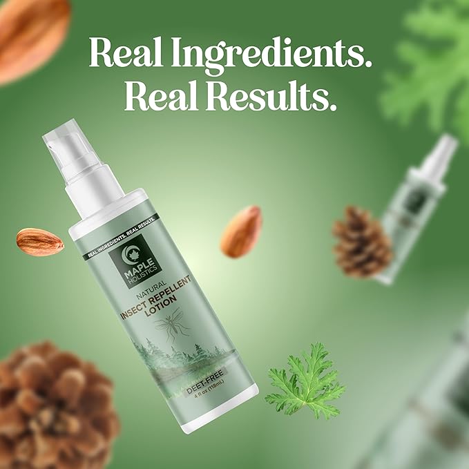 Bug Repellent Lotion for Adults & Kids - DEET Free Insect Repellent Lotion for Ticks & Mosquitoes - Made with Citronella & Lemongrass - Dermatologist Tested - Light Scent Vegan & Cruelty Free (8oz)